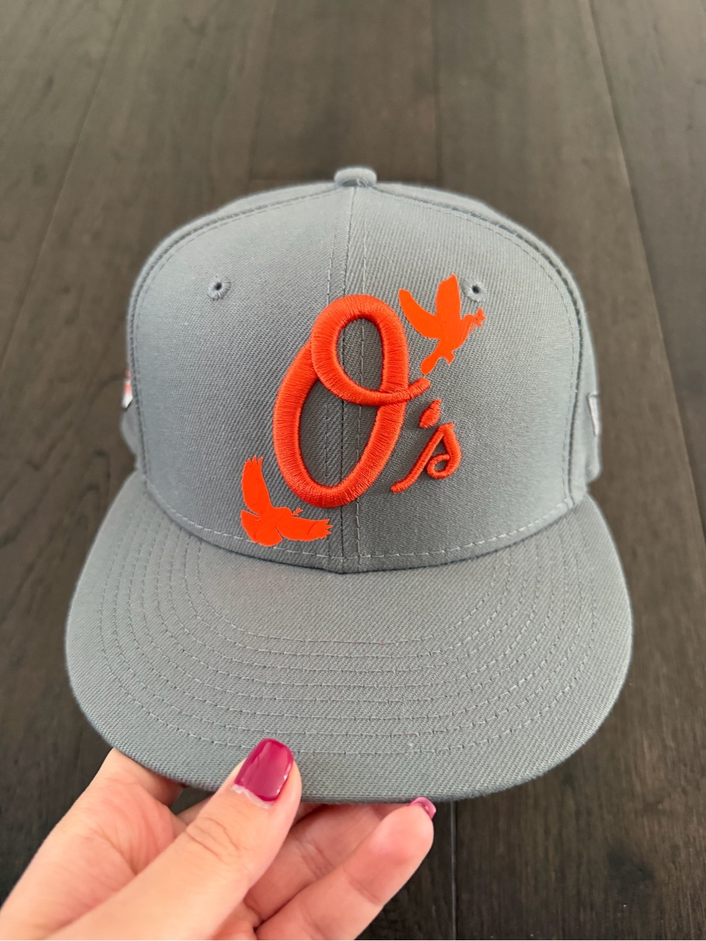 New Era Gray Snapback with Orange O's Embroidered Logo